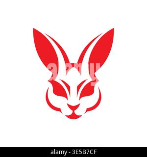 Rabbit Silhouette Logo High Contrast Stock Vector