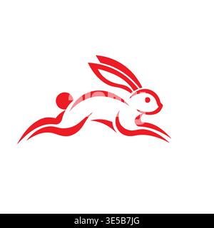 Simple Rabbit Icon Minimal Style Stock Vector