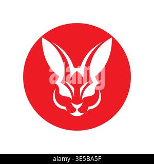 Elegant Rabbit Logo Minimal Style Stock Vector