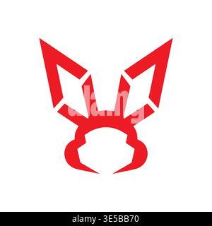 Rabbit Animal Logo Clean Outline Stock Vector