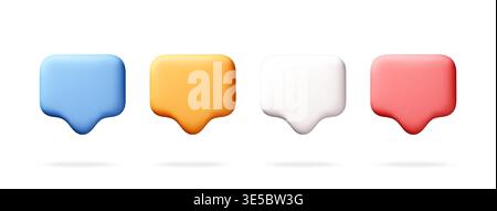 Set of 3D speech bubble icons isolated Stock Vector