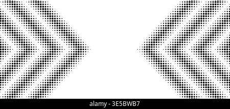 Halftone gradient arrows with dots background. Abstract triangle patterns and movement direction. Geometric transition pattern as a texture fade. Stock Vector