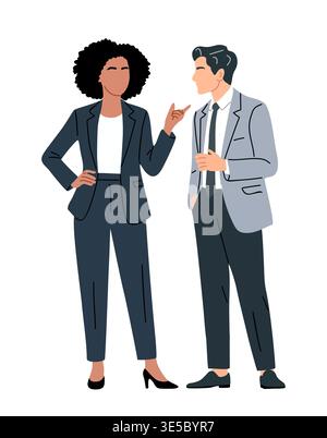 Diverse Business couple in casual friendly setting Stock Vector