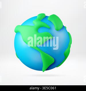 Earth globe in 3d style. Stock Vector