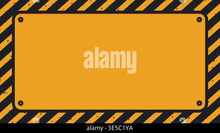 Under construction template background featuring black and yellow hazard sign with some copy space for text. Stock Vector