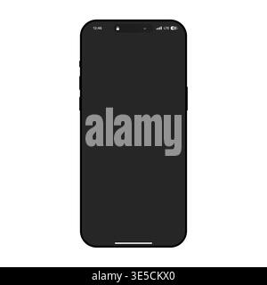 Blank smartphone mockup with screen features. Perfect for app UI design and mobile presentations. Vector graphics. Stock Vector