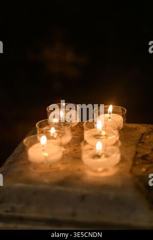 Memorial, votive candles Stock Photo