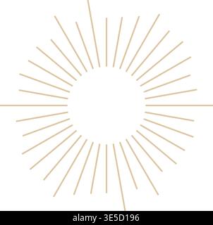 Concentric circle with contrasting beige sunburst stripes radiating from the center, creating an abstract background Stock Vector