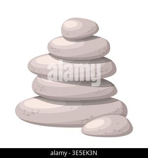 Balanced Zen Stones Cartoon Vector Illustration Stock Vector