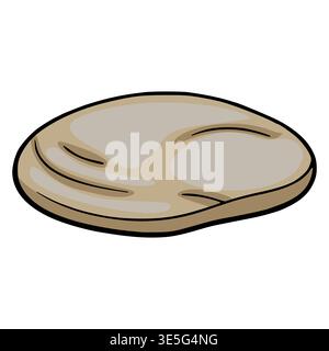 Flat, smooth, rounded stone vector illustration with subtle shading and dark outline Stock Vector