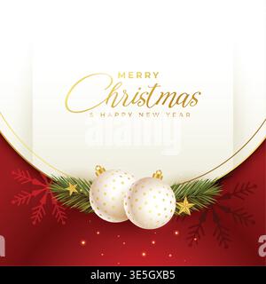 nice christmas greeting with realistic elements design Stock Vector