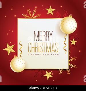 merry christmas poster with realistic elements design Stock Vector