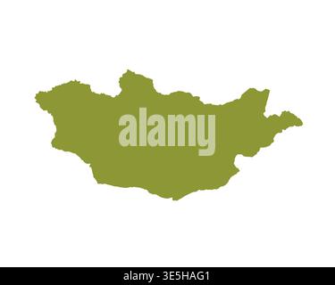 Map of Mongolia, sign silhouette. World Map Globe. Vector Illustration isolated on white background. Asian continent Stock Vector