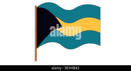 Flag of Bahamas. National symbol in official colors. Template icon. Abstract vector background Stock Vector