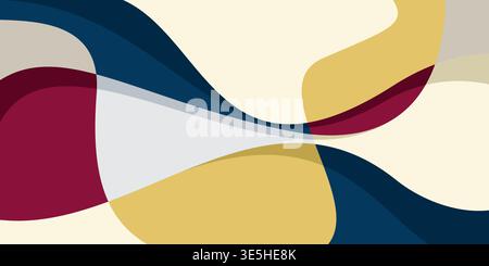 Abstract retro wavy shape pattern background vector. cover or poster abstract design Stock Vector