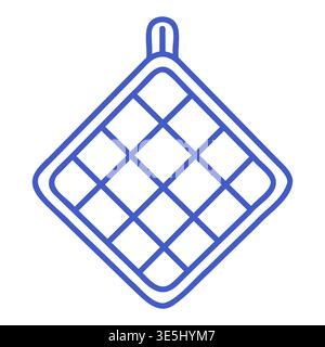 Pot holder in minimal outline illustration style. Hand drawn icon. Outline vector isolated illustration.  Stock Vector