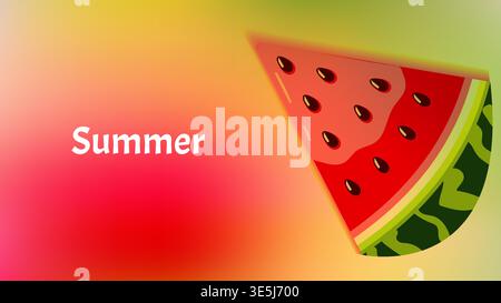 Vibrant summer mesh gradient background with Blurred Fruit soft color blends for ads, web design, banners, and marketing materials. vector illustration Stock Vector