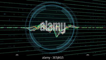 Displaying multicolored waveform with 34 Stock Photo