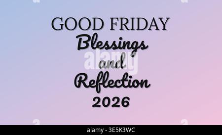 Good Friday Blessings Reflection Peace 2026 Stock Vector