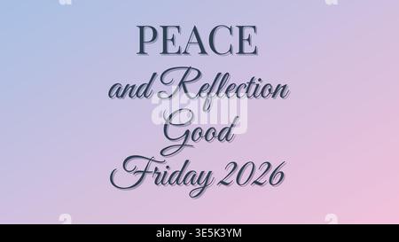 Peace Reflection Good Friday Spiritual 2026 Stock Vector