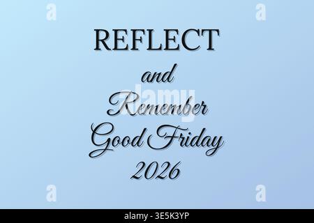 Reflect Remember Good Friday Peace 2026 Stock Vector