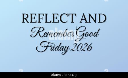 Reflect Remember Good Friday Peace 2026 Stock Vector