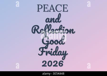 Peace Reflection Good Friday Spiritual 2026 Stock Vector