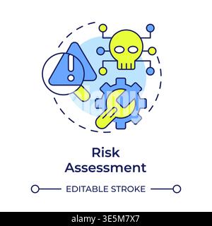 Risk assessment multi color concept icon Stock Vector