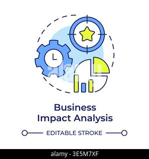 Business impact analysis multi color concept icon Stock Vector