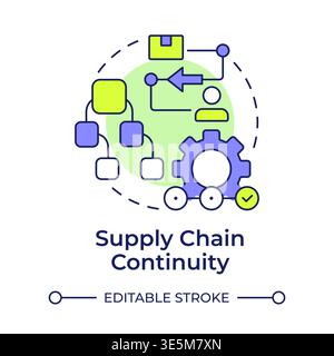 Supply chain continuity multi color concept icon Stock Vector