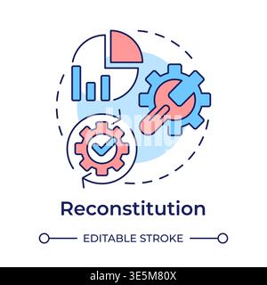 Reconstitution multi color concept icon Stock Vector