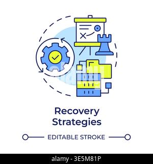 Recovery strategies multi color concept icon Stock Vector