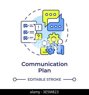 Communication plan multi color concept icon Stock Vector