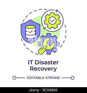 IT disaster recovery multi color concept icon Stock Vector