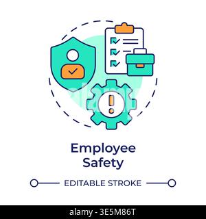 Employee safety multi color concept icon Stock Vector