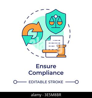 Ensures compliance multi color concept icon Stock Vector