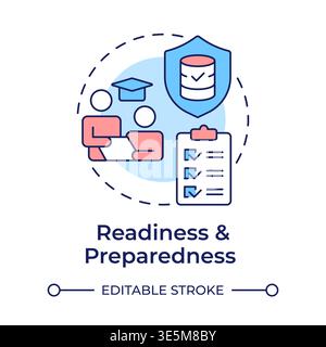 Readiness and preparedness multi color concept icon Stock Vector