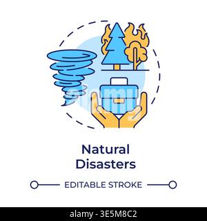 Natural disasters multi color concept icon Stock Vector