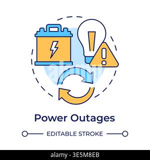 Power outages multi color concept icon Stock Vector