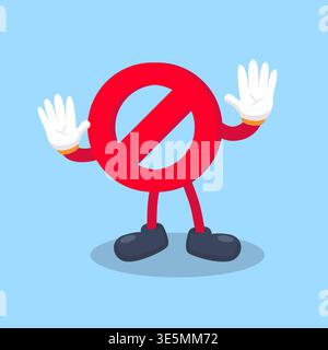 No Symbol Character Showing Stop Gesture Illustration Stock Vector