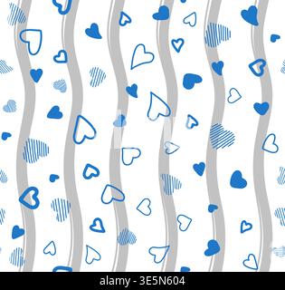 a blue heart. a pattern with hearts. cute decor. vector illustration Stock Vector