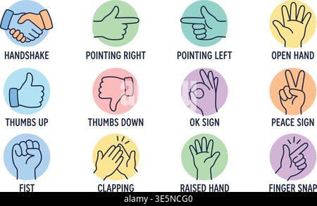 Vector simple linear illustration, hands and gestures, hand drawn illustration, poster, logo, print design template, business cooperation and teamwork Stock Vector