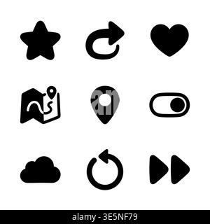 Collection of modern flat vector icon set design, simple style Stock Vector
