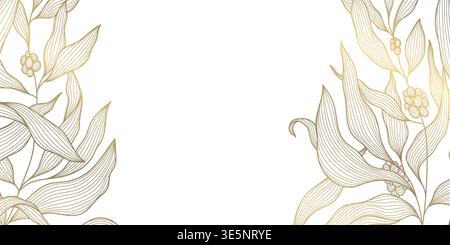 Vintage coffee plant pattern with hand-drawn beans, leaves,branches in elegant line art. Botanical vector illustration captures tropical plantation Stock Vector