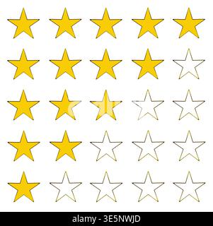 Gold star rating symbol representing positive review, client feedback, and high service quality. Concept of user satisfaction, successful performance, Stock Photo