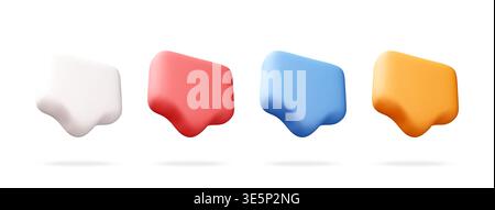 Set of 3D speech bubble icons in four colors. Stock Vector