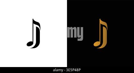 Modern and elegant J initials music logo design Stock Vector