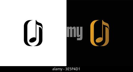 Modern and elegant O initials music logo design Stock Vector