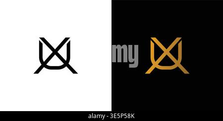 Modern and unique letter UX initials logo design Stock Vector