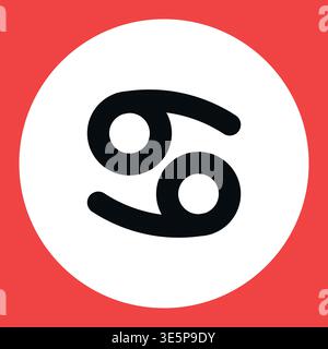 Zodiac horoscope. Cancer astrological icon symbol. Stylized star sign esoteric. Simple line vector illustration Stock Vector